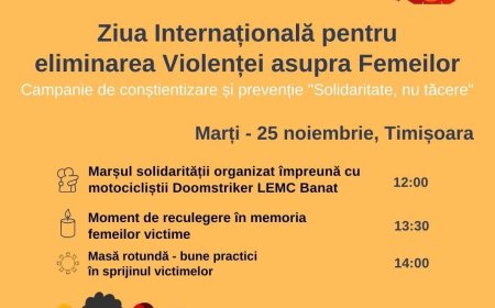 Solidaritate, nu tăcere: acțiuni publice în Timișoara de Ziua internațională pentru eliminarea violenței asupra femeilor