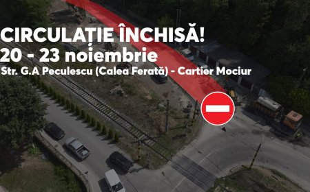 Trafic închis patru zile pe ruta Govândari–Centrul Civic, prin Mociur