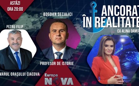 Petru Filip, primarul orașului Ciacova și Bogdan Seculici, profesor de istorie, vin la Ancorat în Realitate