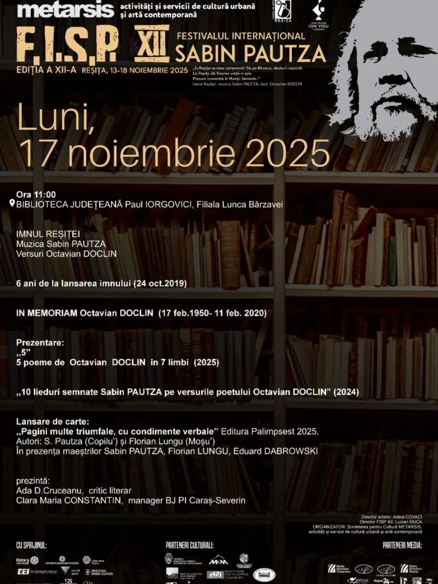 MEMORIA POETULUI OCTAVIAN DOCLIN A FOST CELEBRATĂ LA REȘIȚA