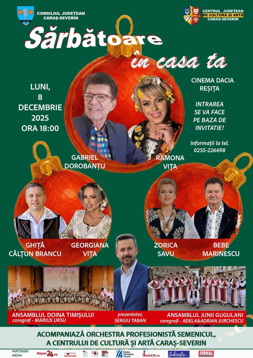 „Sărbătoare în casa ta” – seară de colinde și tradiții la Reșița