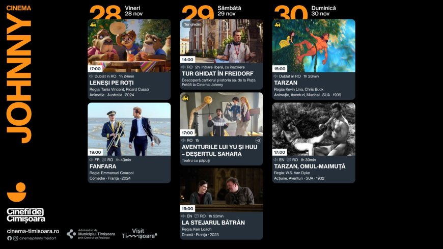 Săptămâna 26–30 noiembrie la cinematografele de tradiție din Timișoara