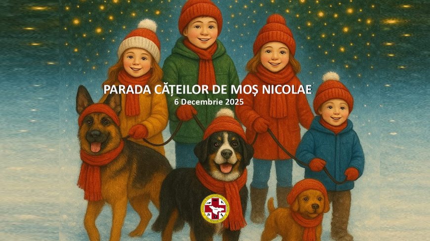 Parada cățeilor de Moș Nicolae animă centrul orașului
