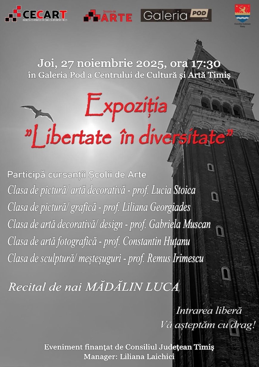 „Libertate în diversitate” – expoziție de arte vizuale la Galeria POD, dedicată Zilei Naționale