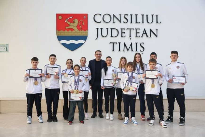 Clubul Golden Karate Timişoara, în vizită la CJ Timiș