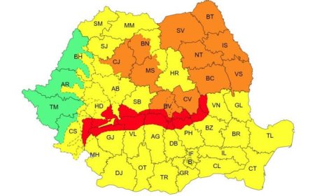 ATENȚIE – AVERTIZARE METEO - COD ROȘU