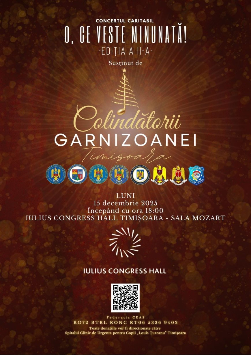 A II-a ediție a Concertului Caritabil „Colindătorii Garnizoanei Timișoara”