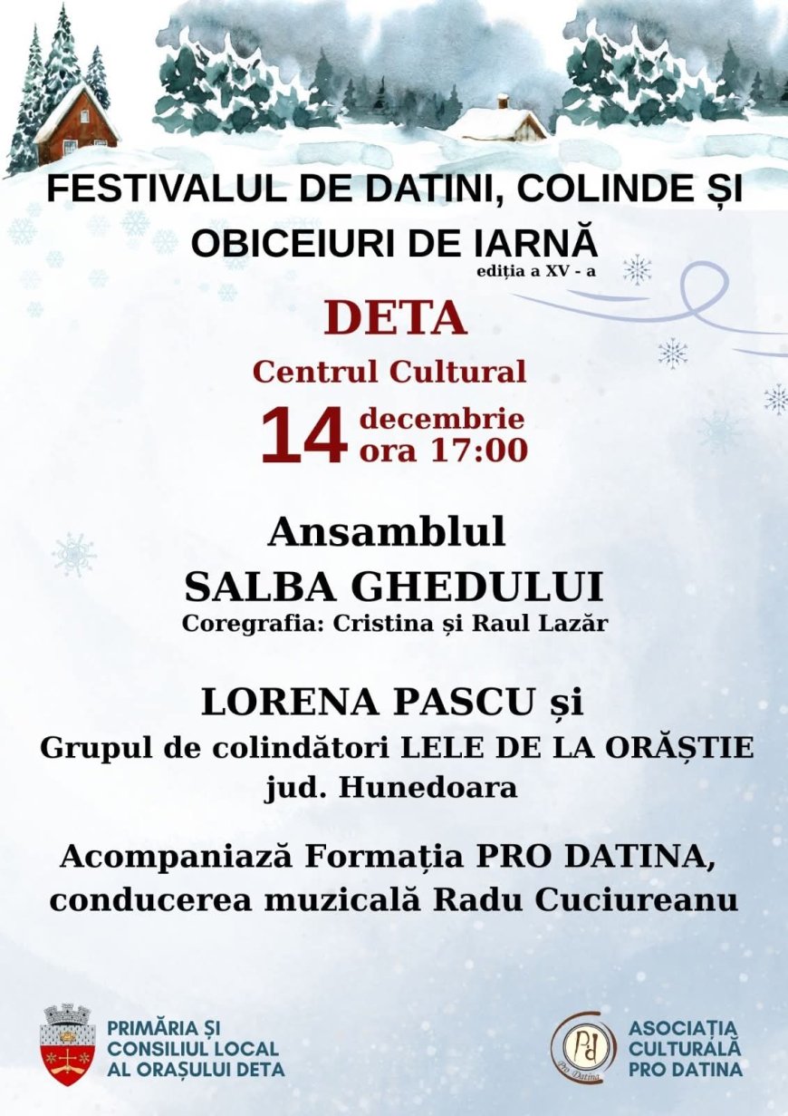 O NOUĂ EDIȚIE A FESTIVALULUI DE DATINI, COLINDE ȘI OBICEIURI DE IARNĂ