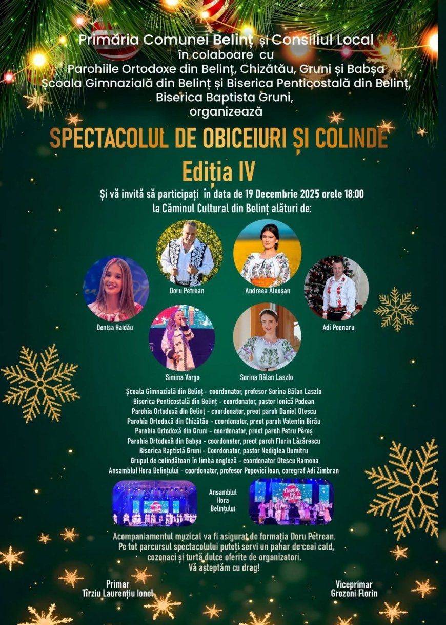 SPECTACOL DE COLINDE LA BELINȚ