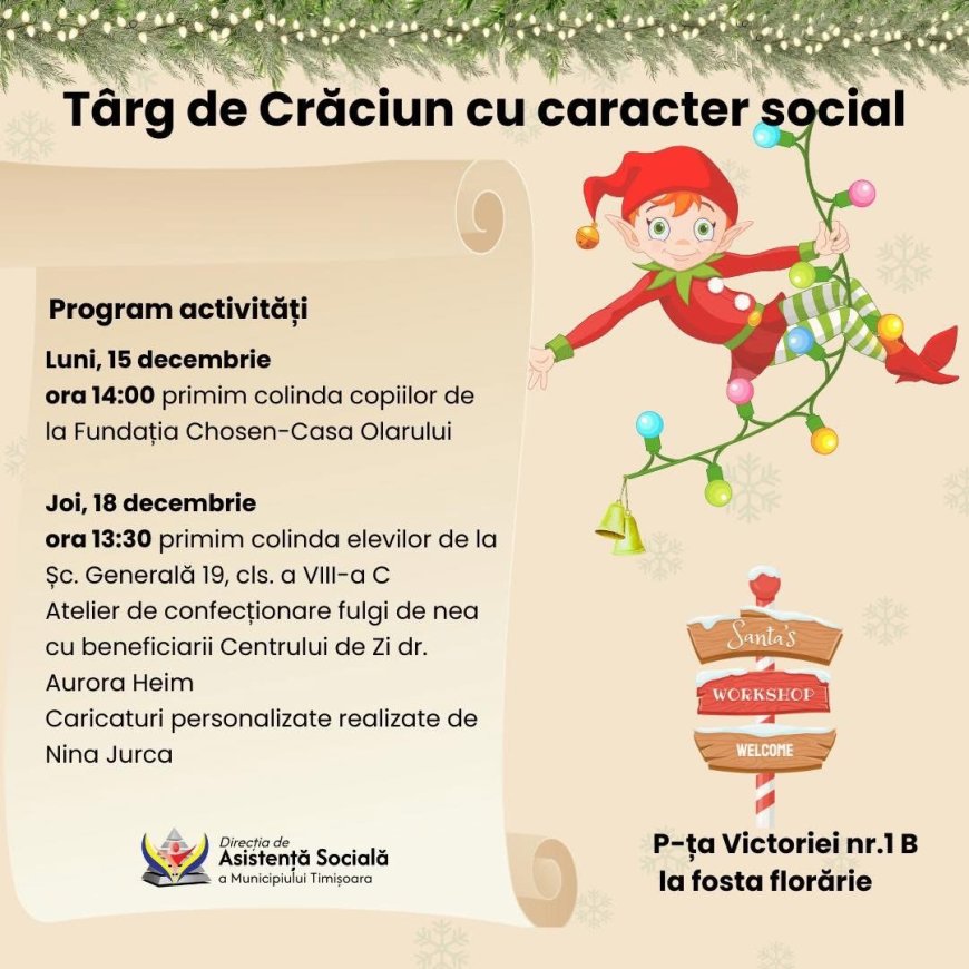 Târg de Crăciun cu caracter social în Piața Victoriei
