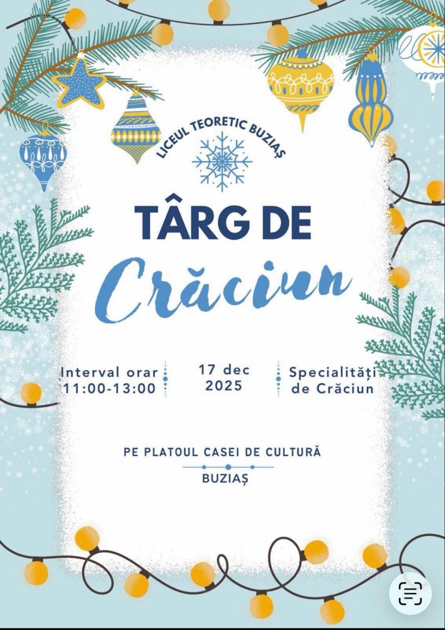 Târg de Crăciun la Buziaș, organizat de liceeni
