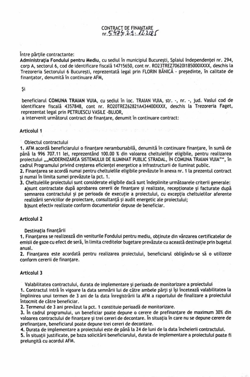 Iluminatul stradal din Traian Vuia va fi modernizat