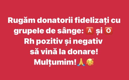 Centrul de Transfuzie Timișoara face apel urgent către donatori