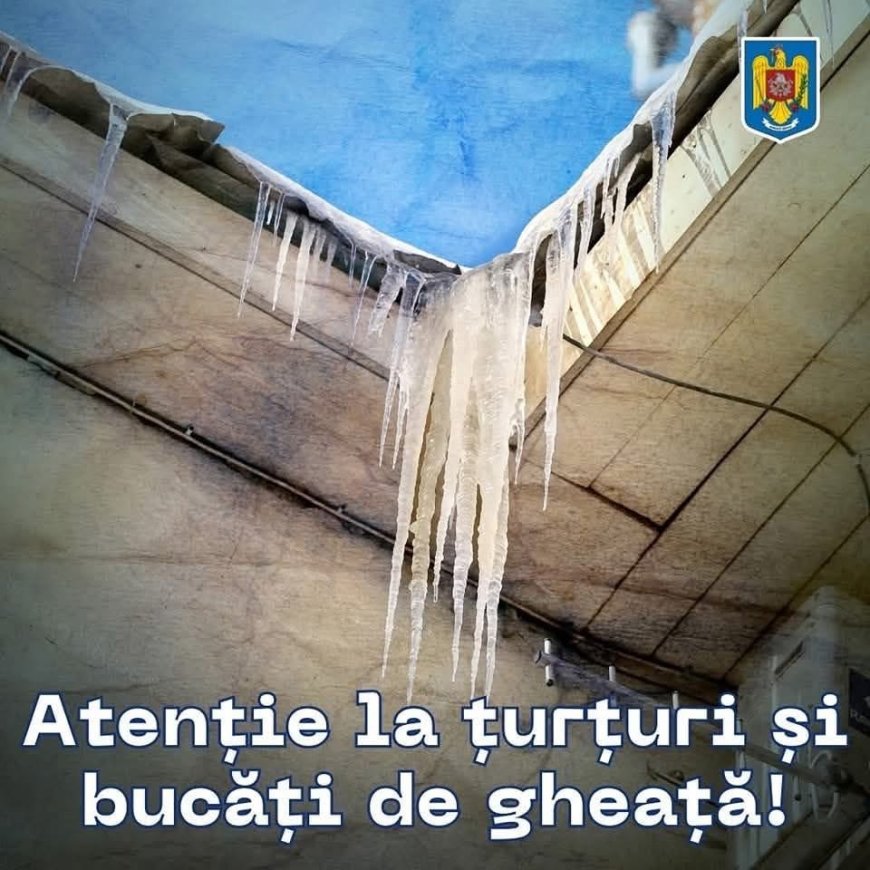 Avertisment ISU Hunedoara: pericol de țurțuri și gheață