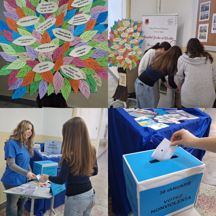 ZIUA NONVIOLENȚEI, MARCATĂ LA COLEGIUL NAȚIONAL PEDAGOGIC "CARMEN SYLVA"