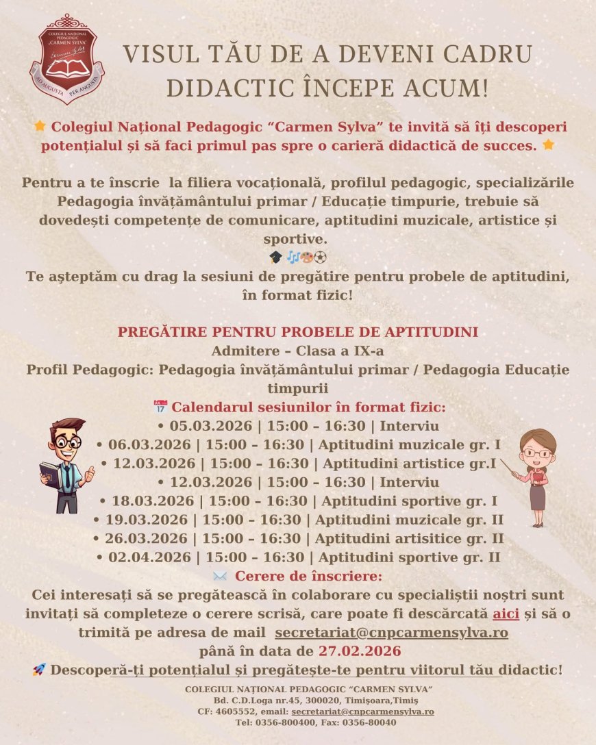 VISUL TĂU DE A DEVEVI CADRU DIDACTIC ÎNCEPE ACUM