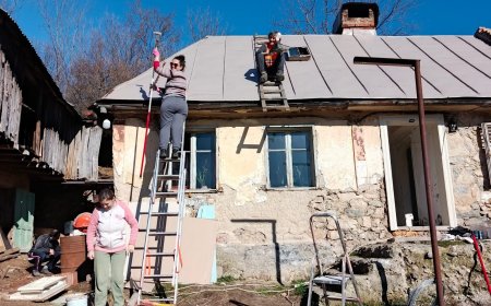 Voluntarii aduc primăvara în casa lui Adrian și Lucica din Ciclova