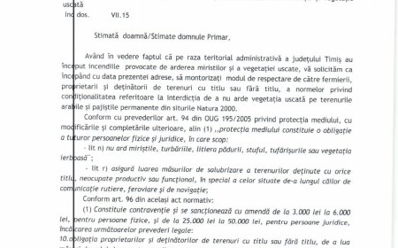 Arderea miriștilor și a vegetației uscate, interzisă