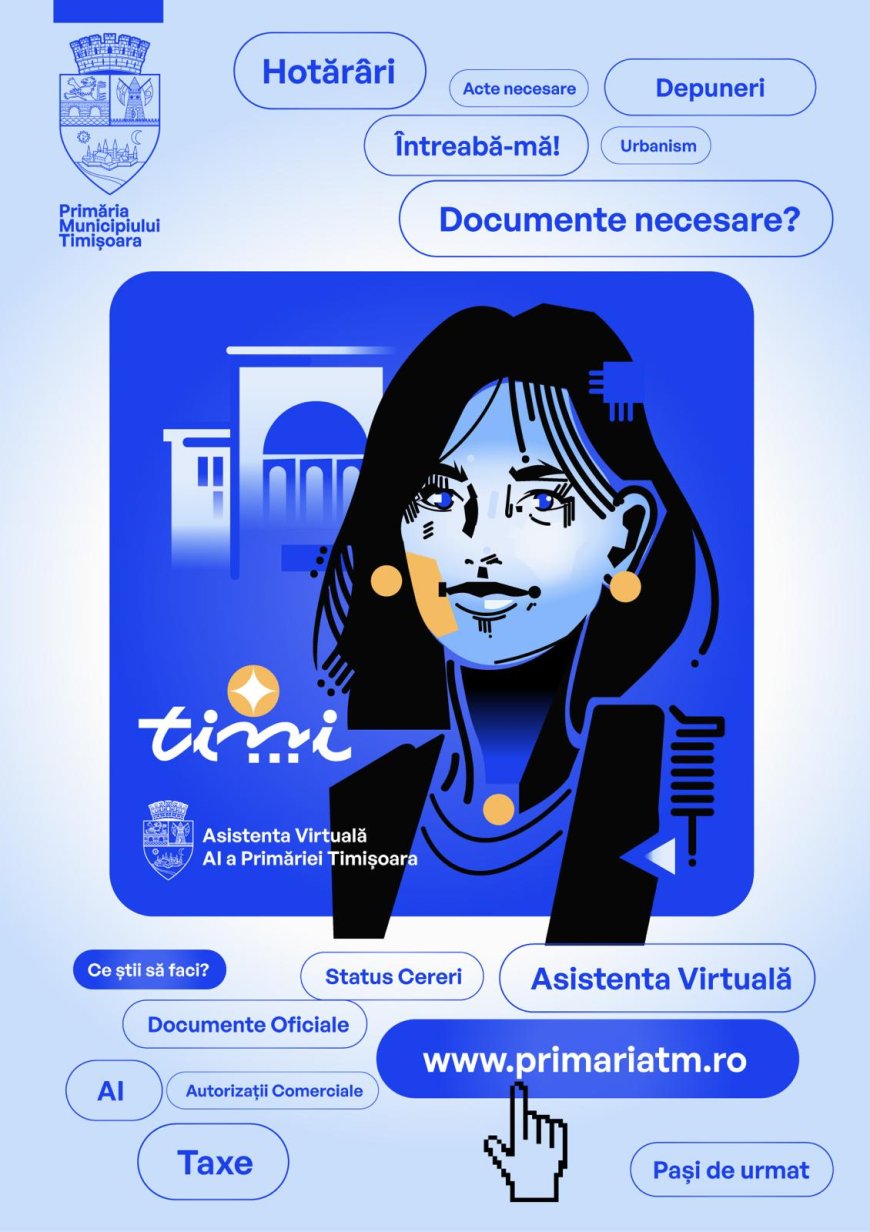 Timi, asistenta virtuală a Primăriei Timișoara, primește o față pentru a fi mai umană