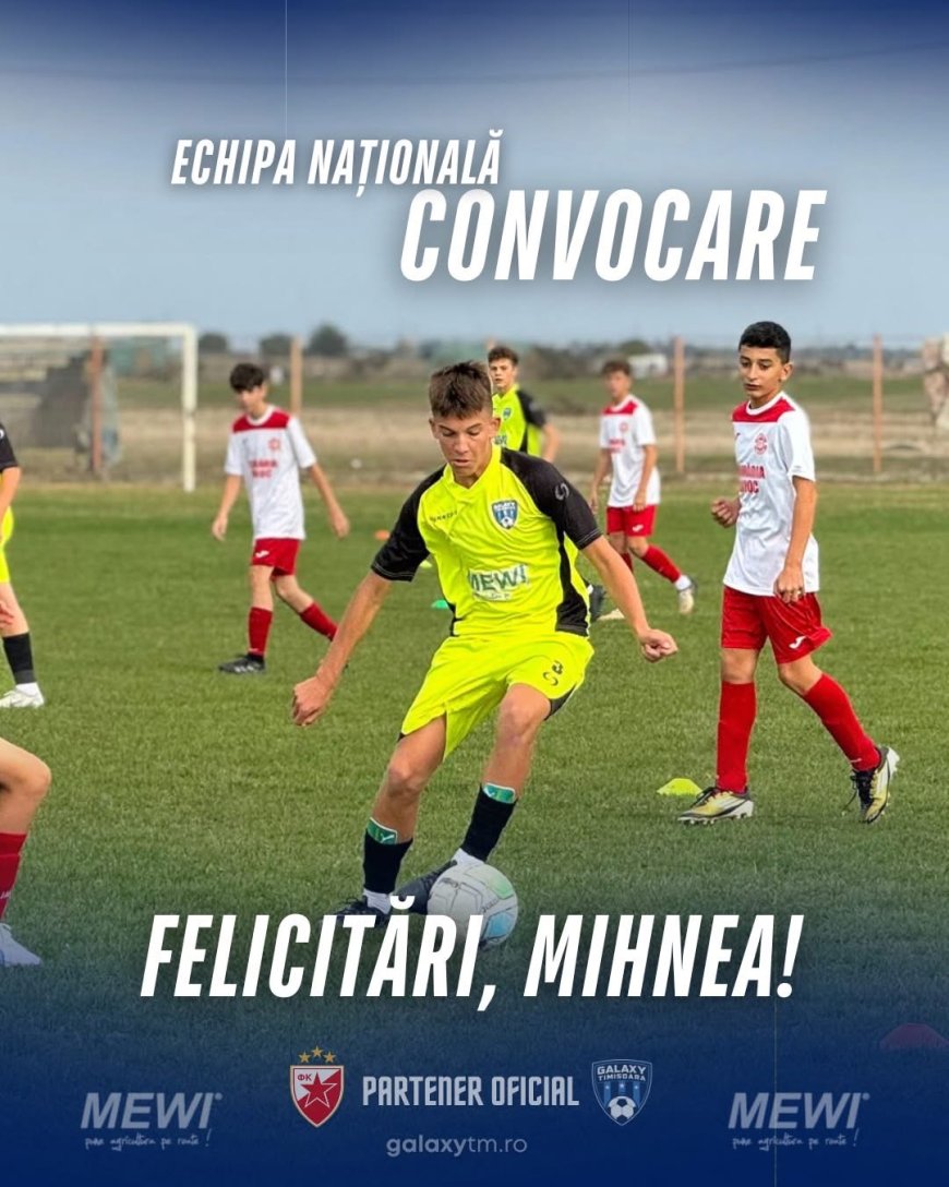 Tânăr fotbalist din Timișoara, convocat la selecția naționalei U15