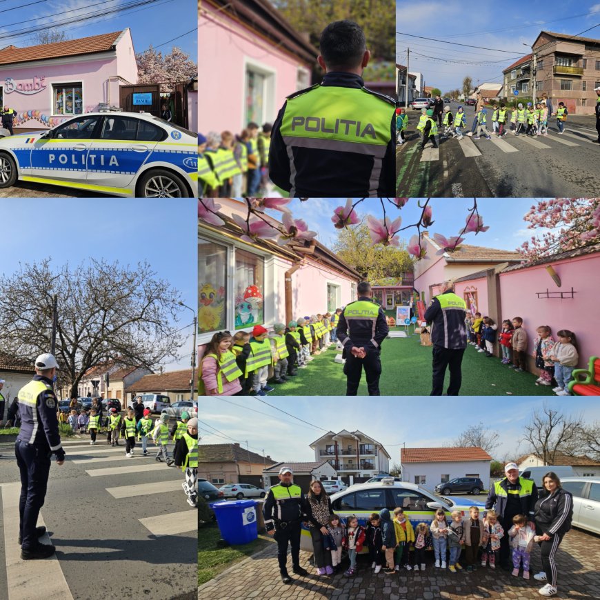 Preșcolarii, îndrumați de polițiști să devină prieteni ai siguranței