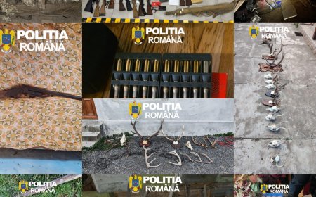 Percheziții de amploare la Arad! Am fost ridicate arme, cartușe, țigări și sute de kilograme de carne de vânat