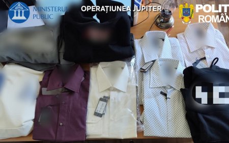 Bunuri suspecte de contrafacere ridicate de polițiști într-o piață din Reșița