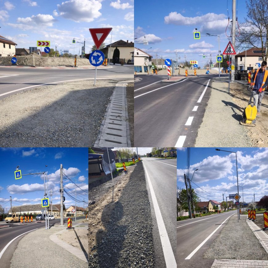 Ultimele intervenții la noul sens giratoriu din Cărpiniș