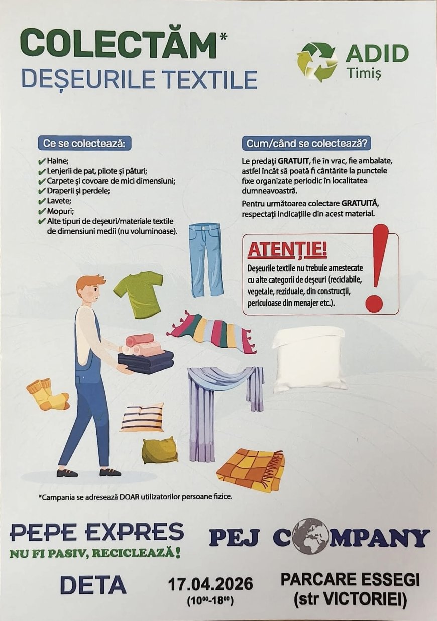 Campanie de colectare a deșeurilor textile în orașul Deta