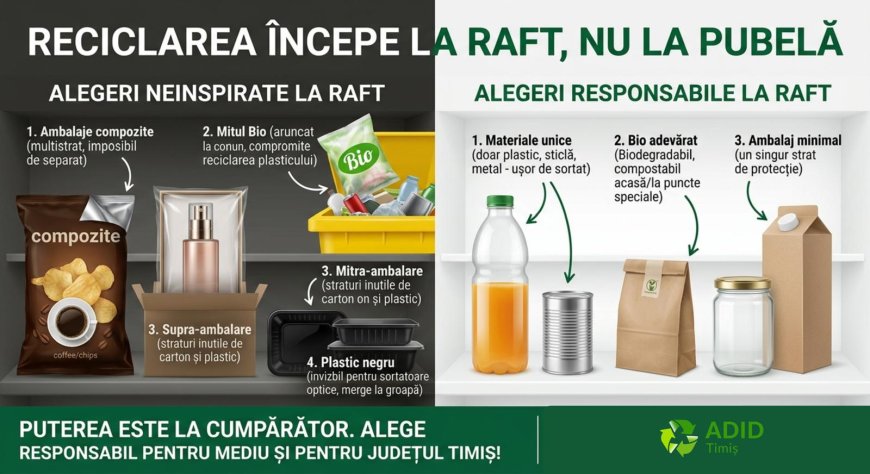 Reciclarea începe la cumpărături, nu la coșul de gunoi