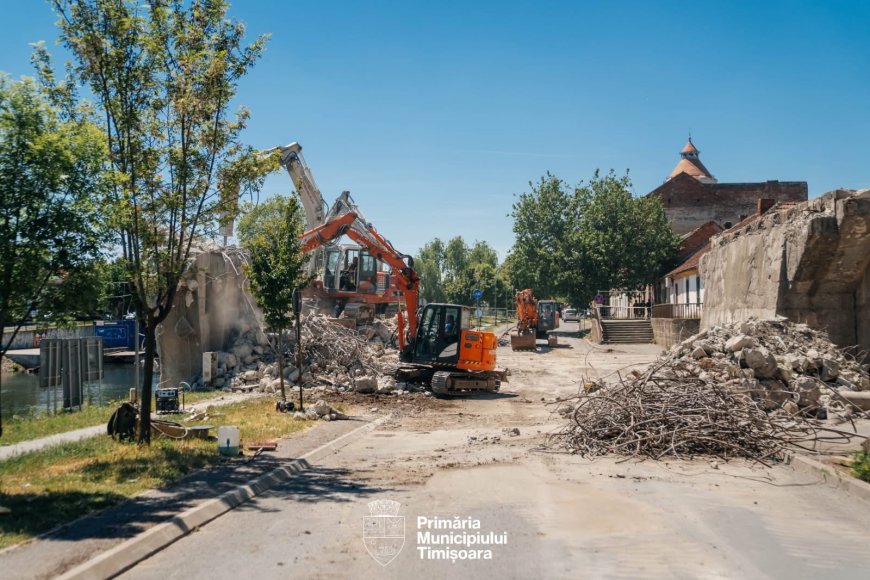 Lucrările la Podul Muncii avansează. Trafic reorganizat începând de luni