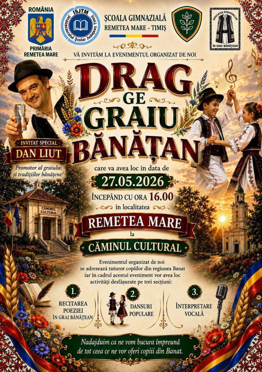 „Drag ge graiu bănățan”,  sărbătoare a tradițiilor și culturii bănățene la Remetea Mare