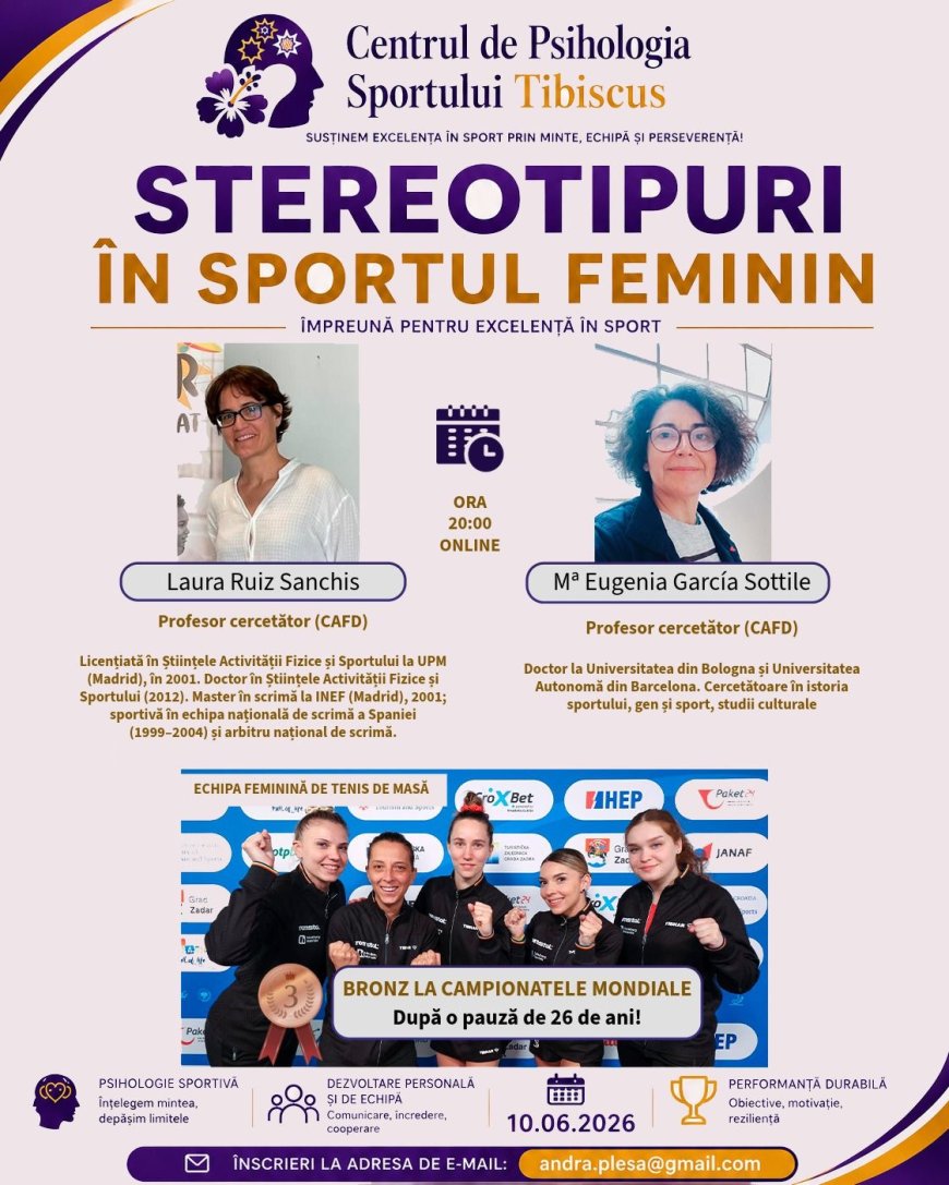 Întâlnire cu campioanele României și experți internaționali. Stereotipuri în sportul feminin