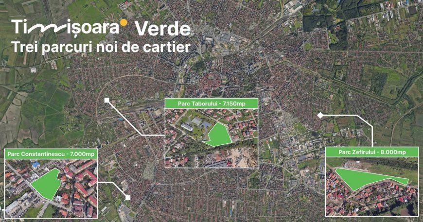 Trei noi parcuri moderne planificate în Timișoara: Kuncz, Blașcovici și Dâmbovița