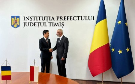 Consulul Onorific al Republicii Polone la Timișoara, în vizită la Prefectura Timiș