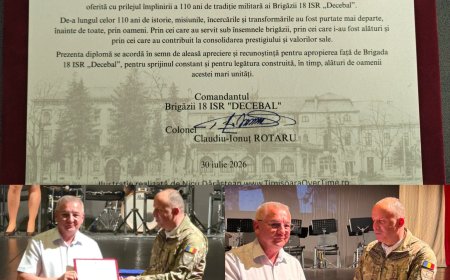 Aquatim a primit o diplomă de apreciere din partea Brigăzii ISR "Decebal"