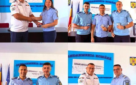 Avansare în grad pentru 45 de jandarmi ai Grupării Mobile Timișoara