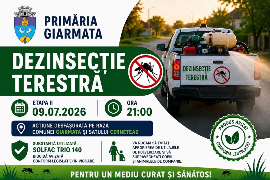 Dezinsecție în Giarmata și Cerneteaz