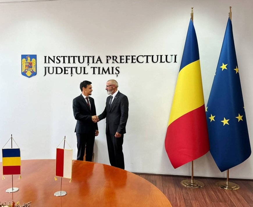 Consulul Onorific al Republicii Polone la Timișoara, în vizită la Prefectura Timiș