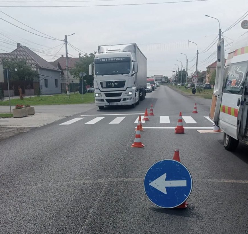 Se aplică marcaje rutiere de DN 59A