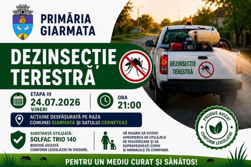 Dezinsecție terestră în Giarmata și Cerneteaz