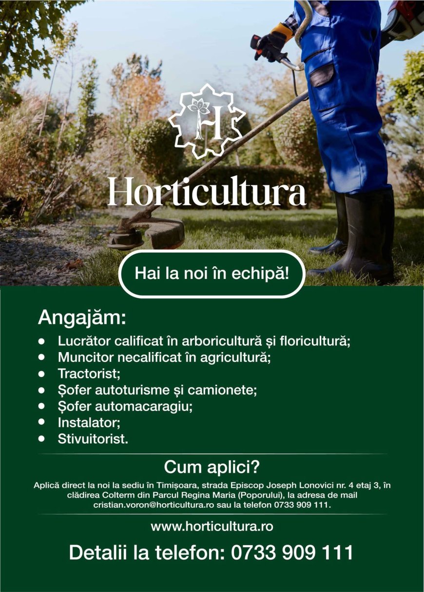 Hai în echipa Horticultura