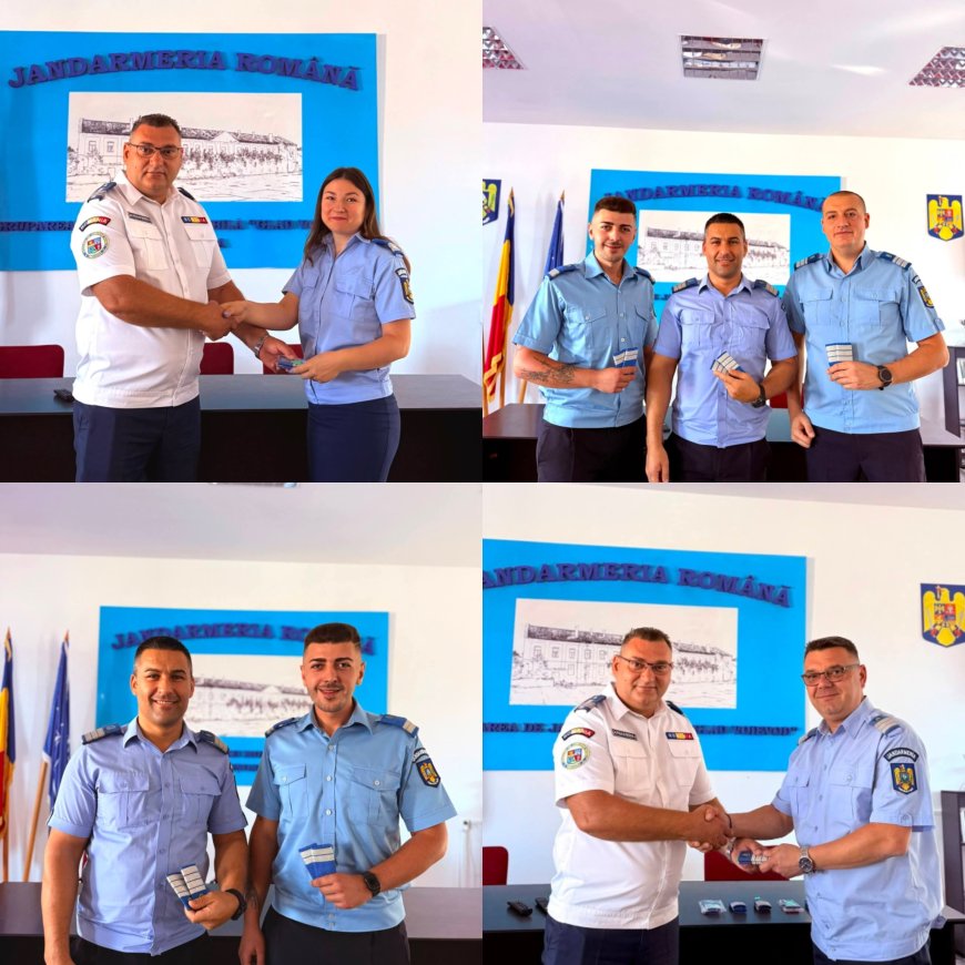 Avansare în grad pentru 45 de jandarmi ai Grupării Mobile Timișoara