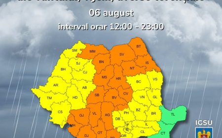 Vijelii și ploi torențiale în mare parte din țară