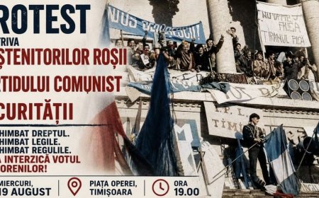Protest în Piața Operei din Timișoara împotriva deciziei CCR