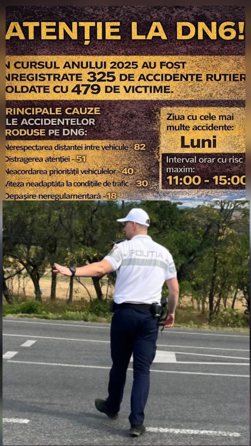 Polițiștii cărășeni acționează pe DN 6