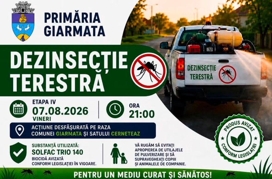 Dezinsecție în Giarmata și Cerneteaz