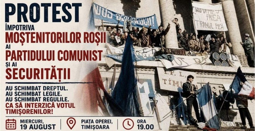 Protest în Piața Operei din Timișoara împotriva deciziei CCR
