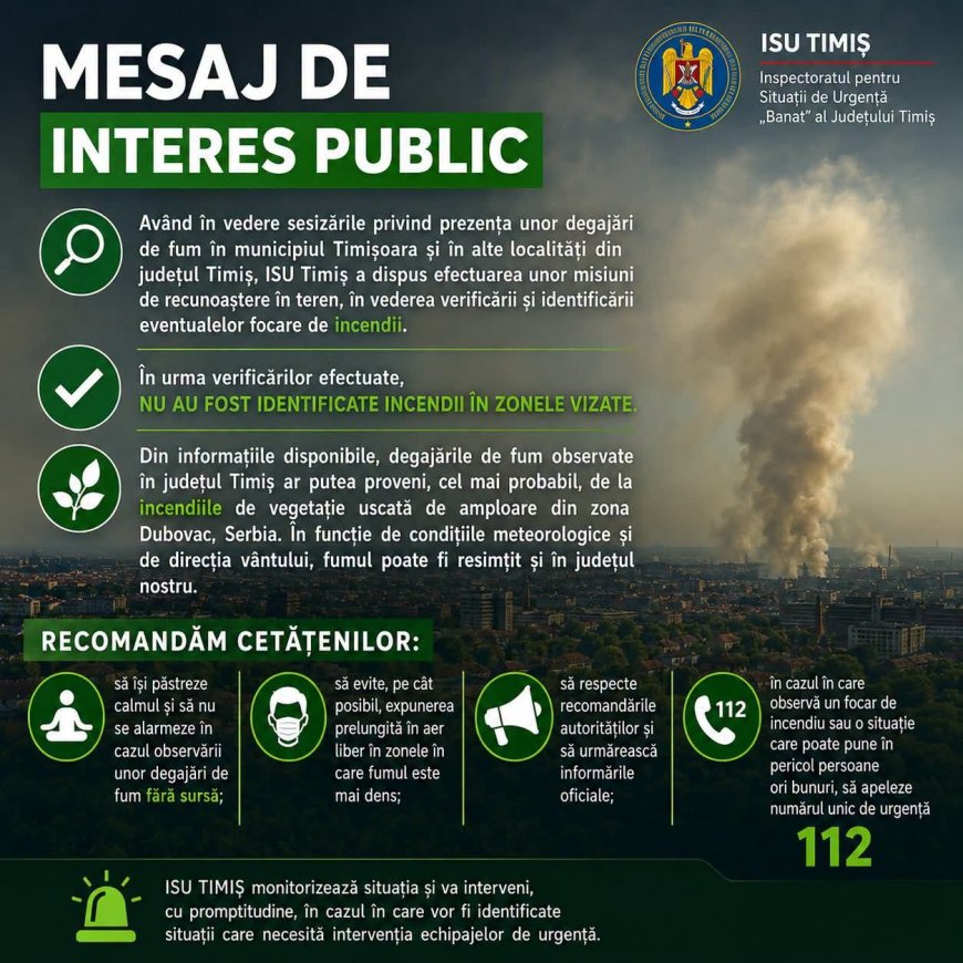 Fumul din Timișoara vine din Serbia