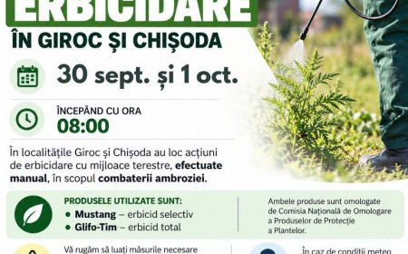 Acțiuni de erbicidare în Giroc și Chişoda